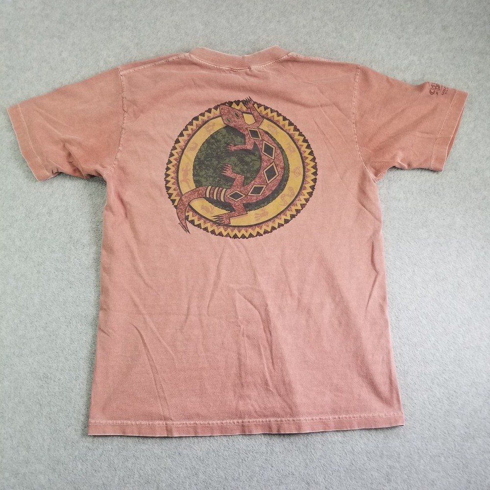 VTG Crazy Shirts Shirt Mens Small Pink Gecko Lizard Chile Dyed Hawaii USA 90s